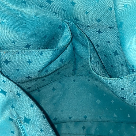 FOSSIL Teal Turquoise Blue Leather Crossbody/Messenger handbag (A) - Picture 8 of 10